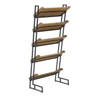 Plank rustieke display 5 levels grenen hout en metalen industriële stijl opslag opslag meubels winkel