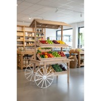 4 Seizoen Houten Weergave met 8 kluisjes Rustieke displays voor groenten en fruit winkelmarkt