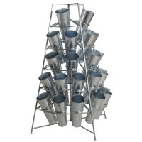 Visa blomsterhandlare 22 vaser Galvaniserad metall Rustikstöd Bouquet Deco Stylish Shop