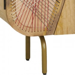 Buffet Møbler 4 Døre i Mango Wood med metalfødder Opbevaringsskab Spisestue Køkkendesign