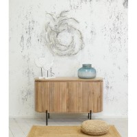 Muebles Buffet 4 Puertas en Madera de Mango Sólido con cuchillas Cabina de almacenamiento Comedor, Sala de estar, Cocina