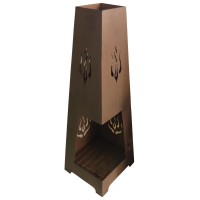 Estufa Chimenea Metal al aire libre Efecto oxidado, Brasero decorativo y moderno Terraza Calefacción