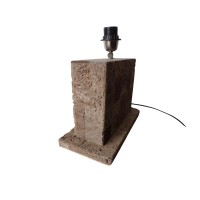 Rectangular Vintage Rectangular Gray Lava Stone Lamp, Brute for Living Room and Office