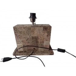 Rechthoekige vintage rechthoekige grijze lava stenen lamp, bruut voor woonkamer en kantoor