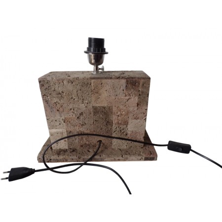 Rektangulär vintage rektangulär grå lava stenlampa, brute för vardagsrum och kontor