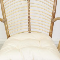 Naturlig Rattan Lenestol med komfortabel pute til stue, hage, veranda og uteplass