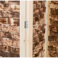 Pannelli in legno di pino bruciato a 3 bruciati, separatore di stanza naturale
