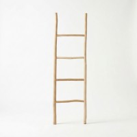 Échelle porte-serviettes en bois naturel bambou, design élégant pour salle de bain moderne et pratique