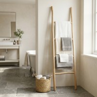 Bambusowa naturalna skala ręcznika, stylowy design dla nowoczesnej i praktycznej łazienki