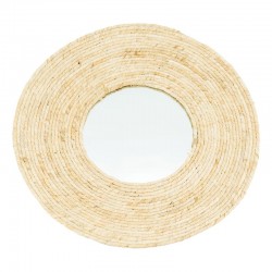 Luonnollinen maissi pyöreä peili ø 65 cm, tyylikäs seinä olohuoneeseen, makuuhuone, kylpyhuone