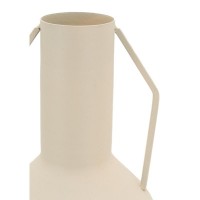 Beige getönte Metallvase mit großen Griffen, eleganten modernen Dekoration für schickes Innenraum