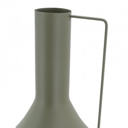 Vaso di metallo kaki con grande anse, vaso decorativo moderno per interni eleganti