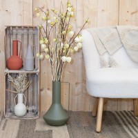 Khaki Metal Vase med stor anse, moderne dekorative vase til elegant interiør