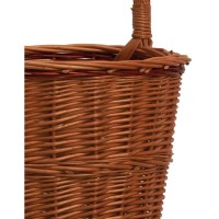 Wicker Market Trolley Buff On Casters Market Stroller Stylish Race Basket