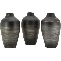 Vaso de jarro de bambu preto fosco, vaso de decoração de design para flores secas e atmosfera boêmia