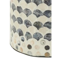 Bamboo vase spun in white mother and black pearl, Soliflower bohemian design for dried flowers