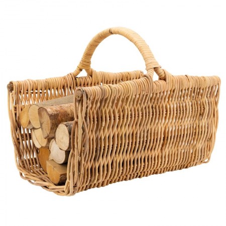 Log Basket in Natural Poley