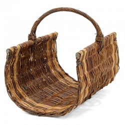 Cesta de vime imóvel natural com Anse para sala de estar e lareira
