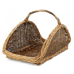 Rustik Wicker Shopping Kurv og Rustik Buff med Forstærket Anse Galva Wire til pejs
