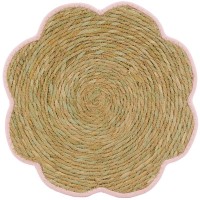 Set von 6 natürlichen Küstentisch Sets Blume Blume Blume der böhmischen Wohnung mit farbigen Kanten