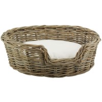 Castagem de cesta de vime e bota de gato, sofá cama com almofada removível