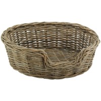 Panier en Osier Poelet pour Chien et Chat, Lit Canapé pour Animal de Compagnie avec Coussin Déhoussable