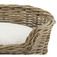 Botas de canasta de mimbre y gato, sofá cama con cojín extraíble