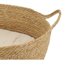 Carrito redondo en mariscos para perros y gato, cama natural de animales con cojín extraíble y lavable Ø 50 cm