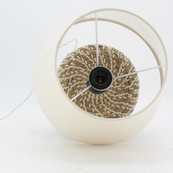 Lámpara de cama natural Jon | Lámpara de mesa con pantalla de algodón