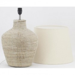 Rattan- und Naturring-Amphora-Lampe | Schicke Wohnzimmerbeleuchtung mit Baumwolllampen