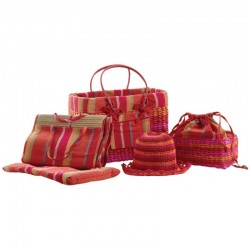 Vintage Corn Beach Set with Cabas, Cotton Cotton Hat | Conjunto de praia de moda de 6 peças