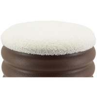 Matte chocolate metal trunk stool | Pouf di archiviazione di design con sedile morbido in stoffa
