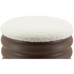 Fezes de tronco de metal de chocolate fosco | Design de armazenamento de design com assento macio em pano