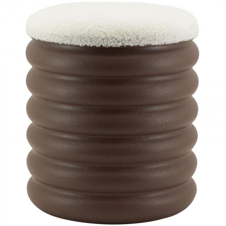 Matt sjokolade metall stamme; Design lagring pouf med mykt sete i klut
