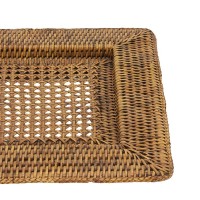 Lot of 6 square plate under ancient rattan, braided table set Bohemian chic decoration