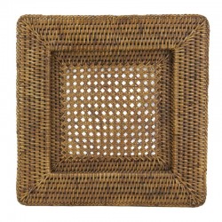 Lot of 6 square plate under ancient rattan, braided table set Bohemian chic decoration