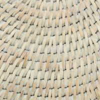 Weißer Rattan Besteckkorb mit Anse | Chic-Kochtisch-Organizer 3 Fächer