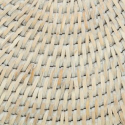 Cesto di posate in rattan bianco con Anse | Chic Cooking Table Organizer 3 scomparti