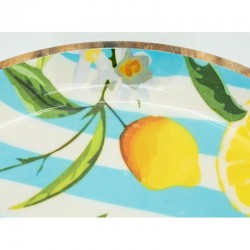 Muguer saldder ja sitruunan sininen hartsi Chic Striped Design Fruit Basket pöytäkeskukseen