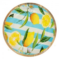 Manguer Salder og Lemon Blue Resin | Chic Striped Design Fruit Basket for Table Center