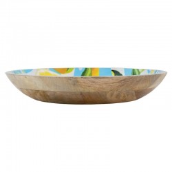 Manguer Saldder and Lemon Blue Resin | Chic Striped Design Fruit Basket for Table Center