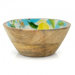 Liten skål med mangrosk och harts | Ramequin Striped Apero Blue och Citron | Artisanal Cup Ø12cm