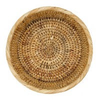 Cesta Redonda a pé em Rattan Natural | Design de cesta de frutas | Centro de mesa boêmio