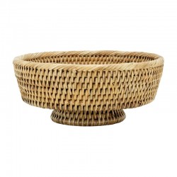 Rund kurv til fots i naturlig rotting | Fruit Basket Design | Bohemisk bordsenter