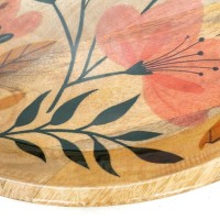 Cesta plana em mangrake e resina | Flores da decoração central central | Corte de frutas artesanais deco