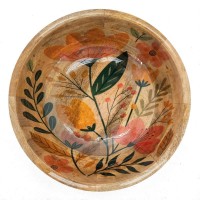 Manguer och harts salladskål | Platt presentation Artisanal dekor blommor för chic bord