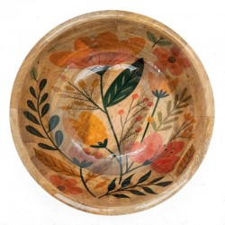 Manguer and resin salad bowl | Flat Presentation Artisanal Decor Flowers for Chic Table