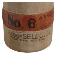 Cestino di stoccaggio rotondo in pelle di cotone e di cotone | Cestino della spesa Chic Storage Ø32 x H40 cm