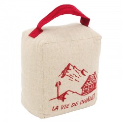 Lote de 2 Bump "Chalet Life" Bege e Vermelho 1.2 kg | Fechadura de porta de montanha rústica com alça