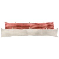 Partij van 2 rode en beige Vichy Katoenen deurmappen | Rustieke thermische isolatie deur bodem platteland